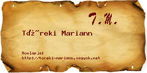 Töreki Mariann névjegykártya