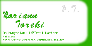 mariann toreki business card